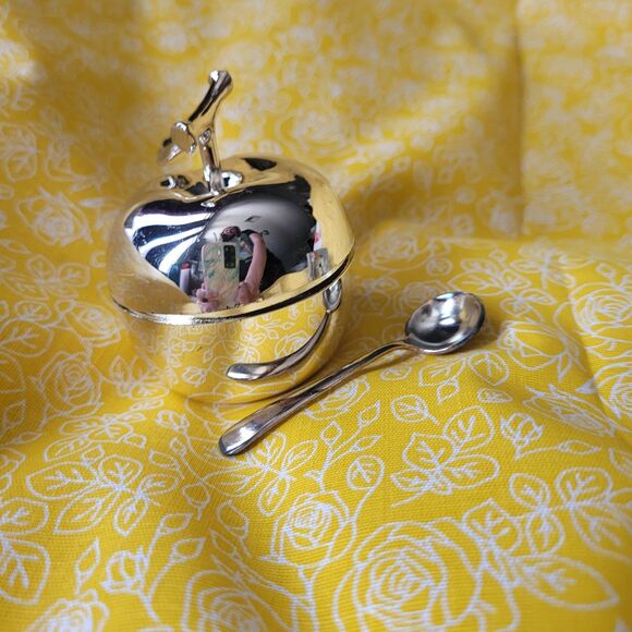 Lot Of 3 Silver Plated WM Rogers Bon Bon Oneida Jam Jar Lidded Apple Saltcellar - Picture 6 of 11